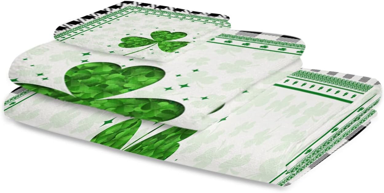 St Patricks Day Shamrock Bathroom Towels Soft Quick-Dry Perfect for Relaxation
