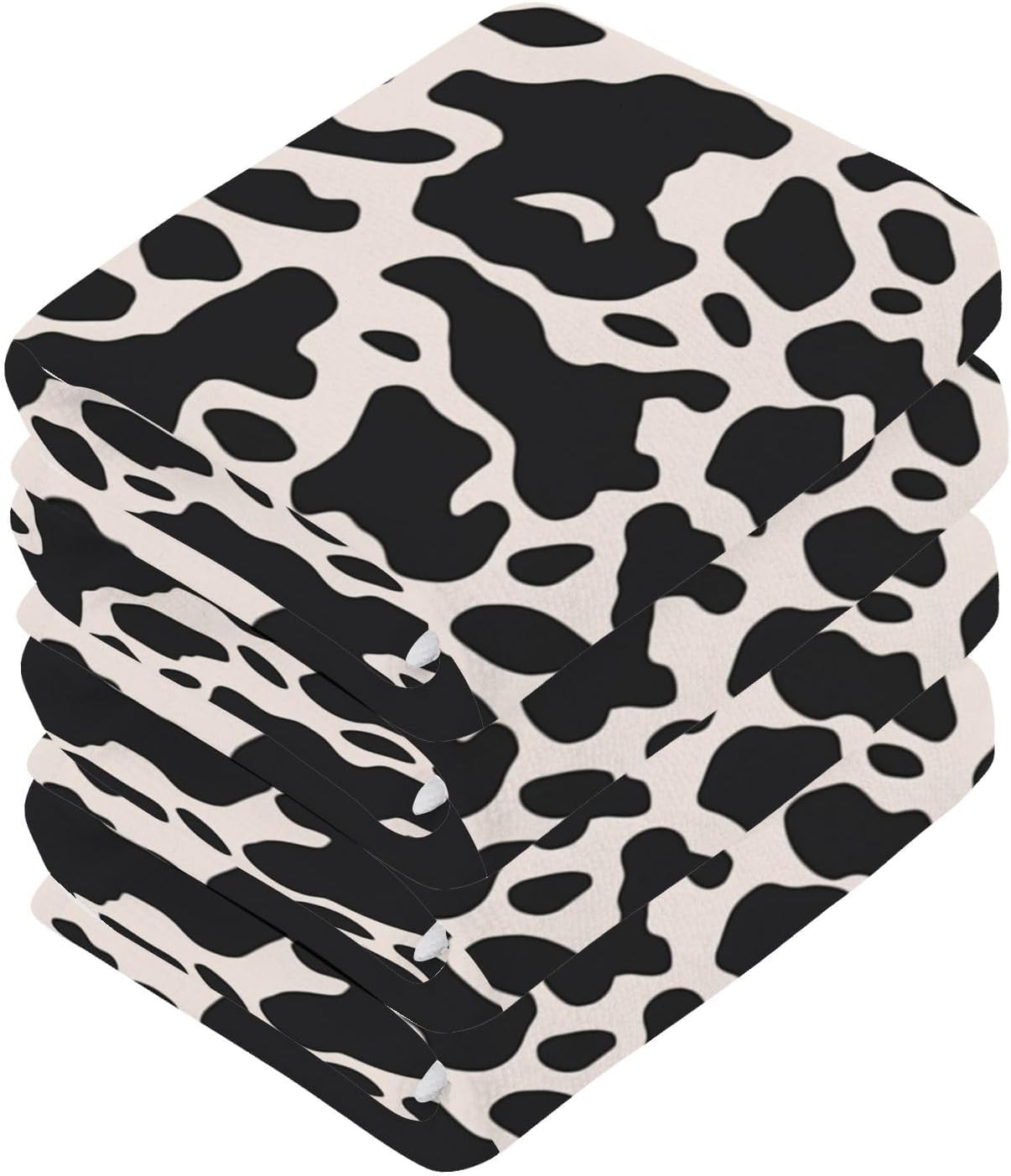 Stylish Cow Print Washcloths 2-Piece Set
