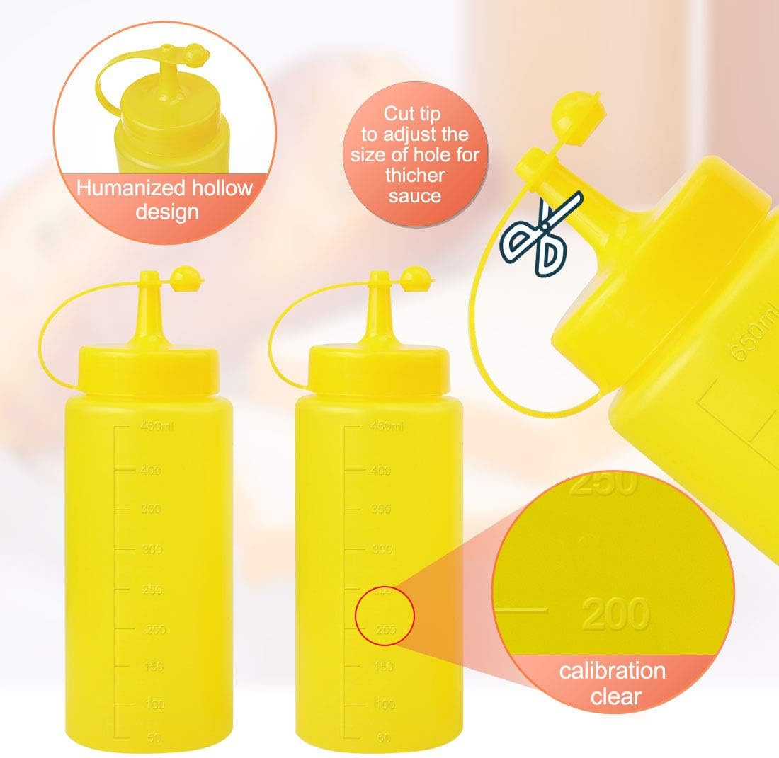 Condiment Squeeze Bottles 16oz Yellow