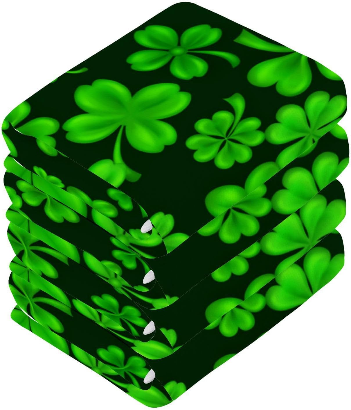 St Patricks Clover Washcloth Set