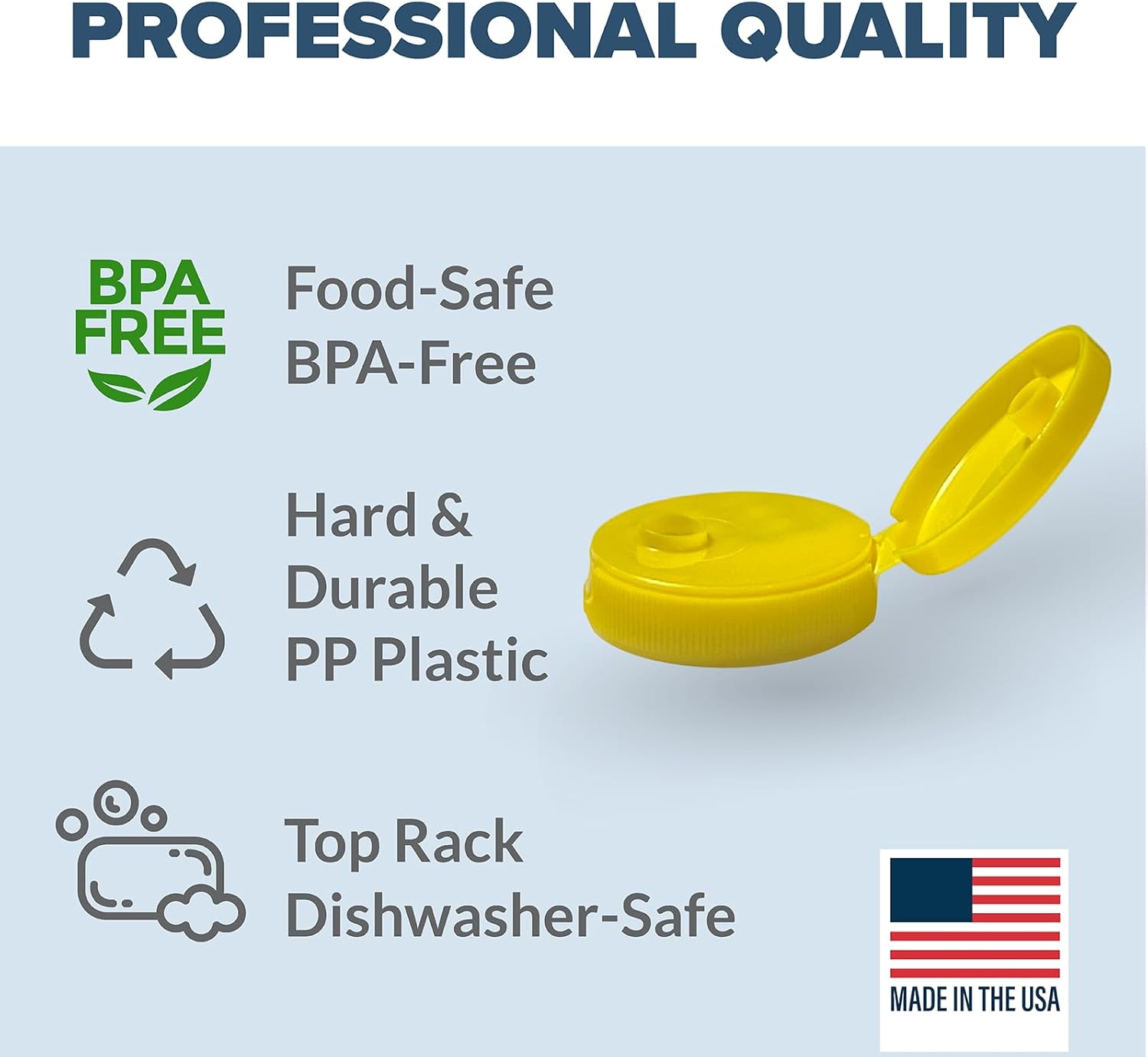 Pinnacle Mercantile Squeeze Bottle Caps - Yellow Replacement Condiment Caps
