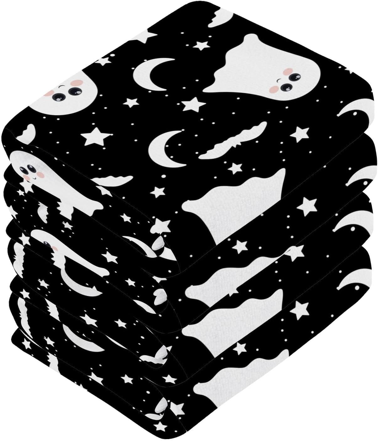 Halloween Ghost Washcloth Set - Soft Reusable Baby Face Towels