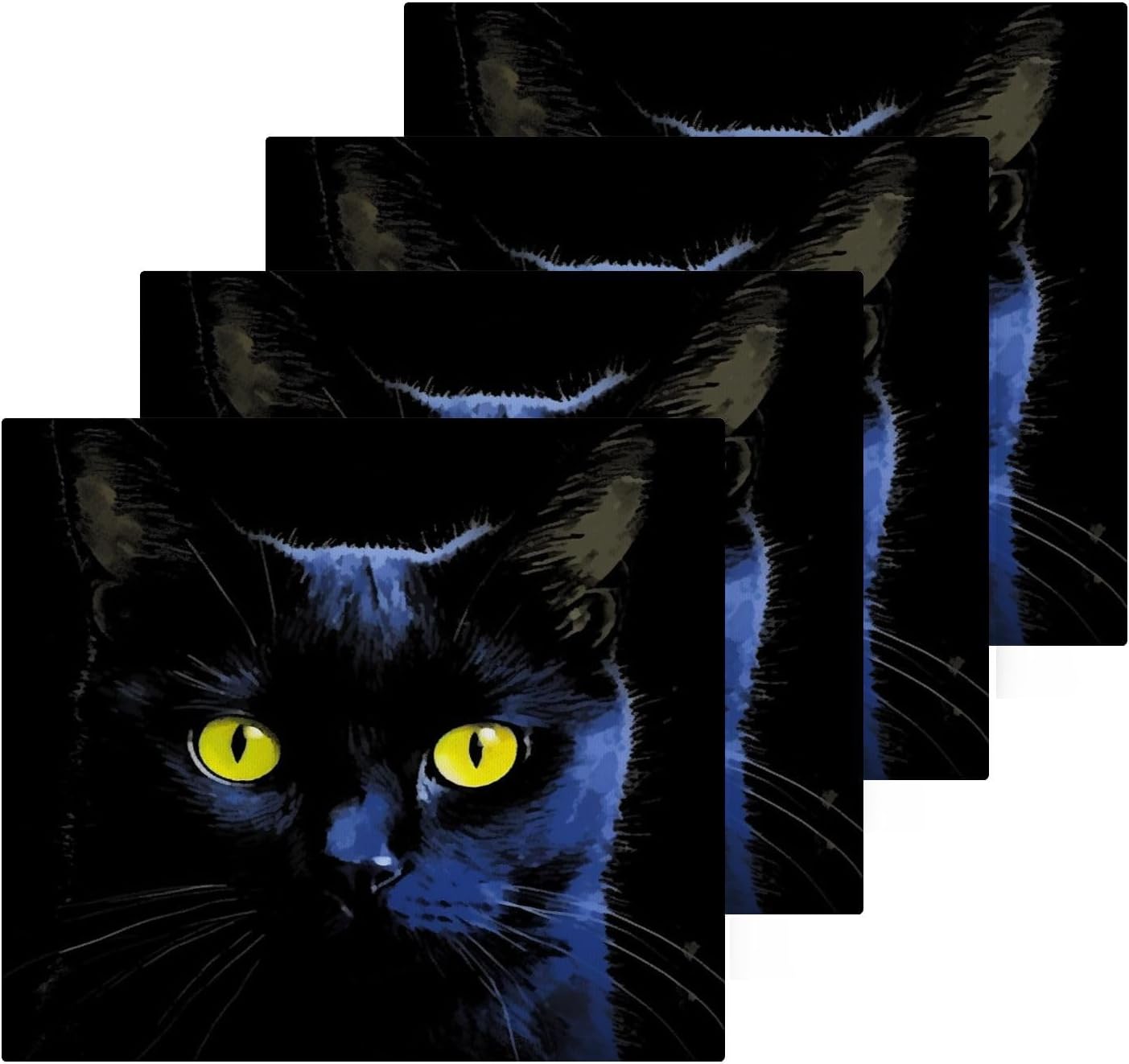 YettasinBin Black Cat Reusable Washcloth Set