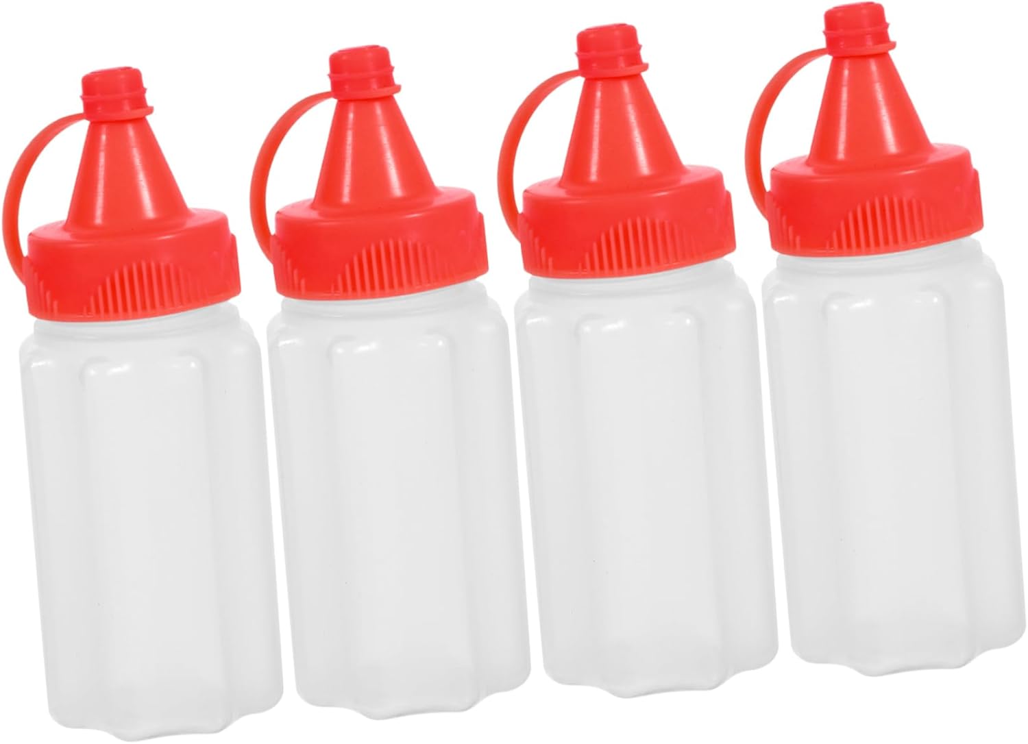 4-Piece Set - Mini Condiment Squeeze Bottles -PP Material - Light Portable