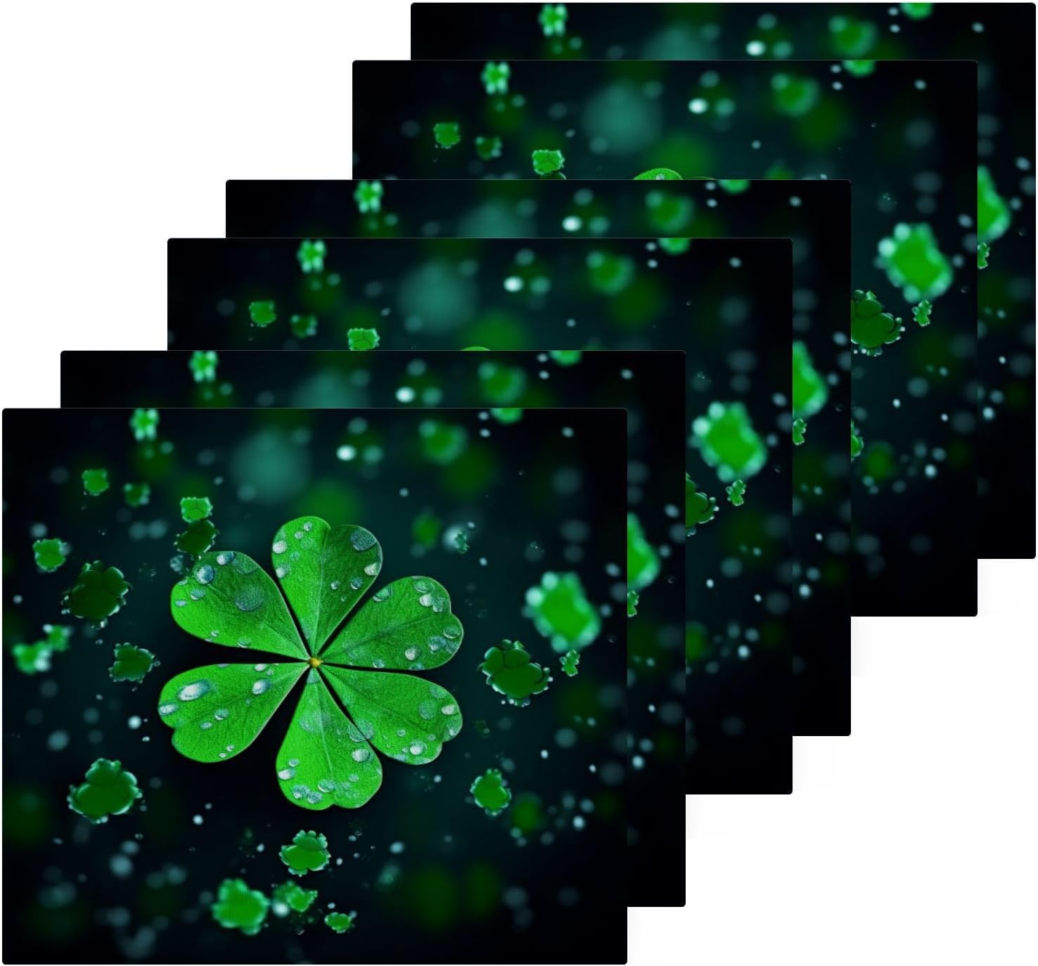 St Patricks Day Clover Washcloth Soft Reusable 12x12 inch