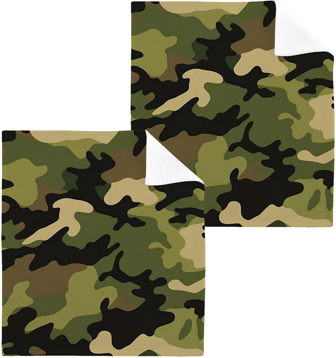 Camo Washcloths 2 Pack Soft Absorbent Cotton Face Towels