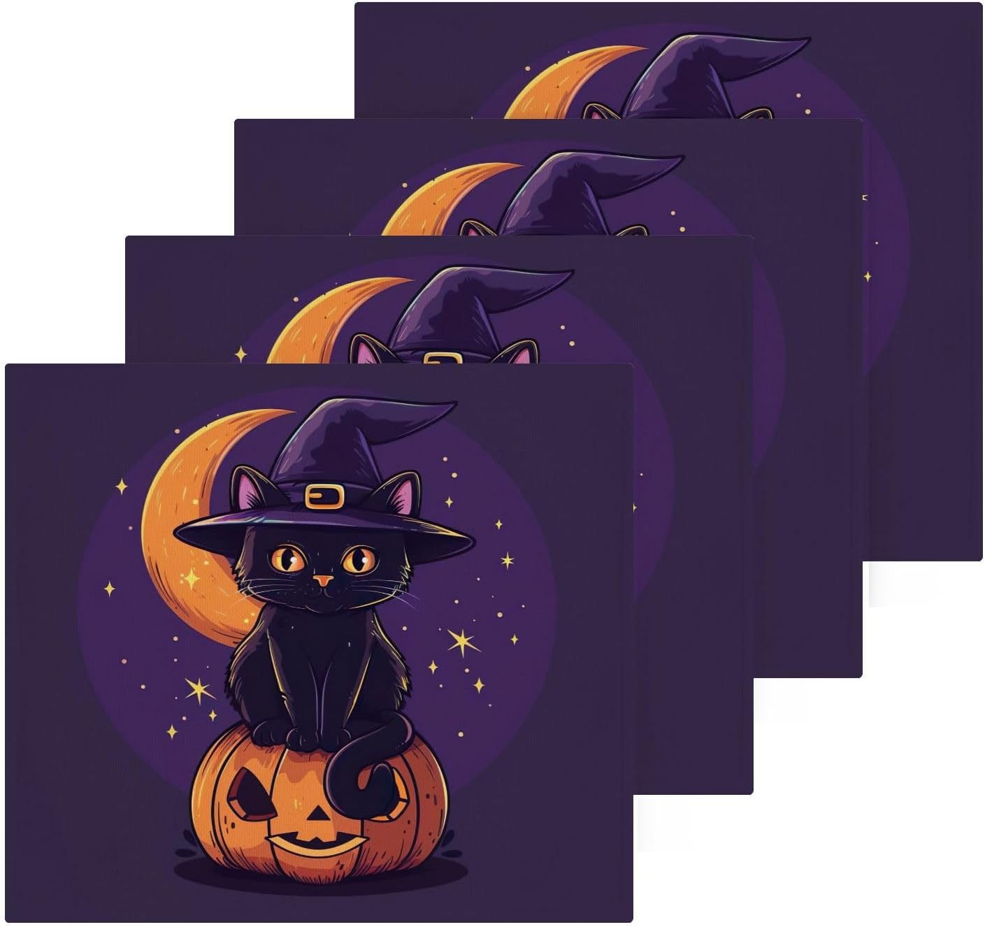 Halloween Cat Washcloth Set for Home Kitchen
