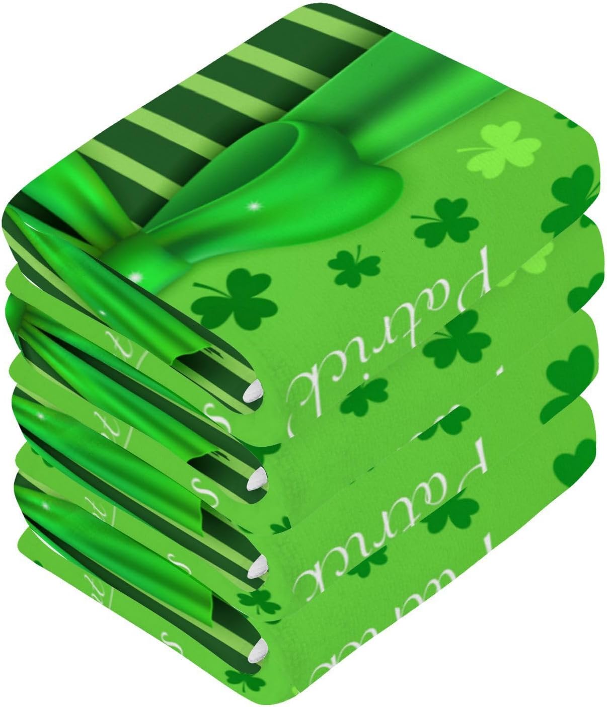 St Patricks Day Clover Washcloths - Soft Absorbent Reusable
