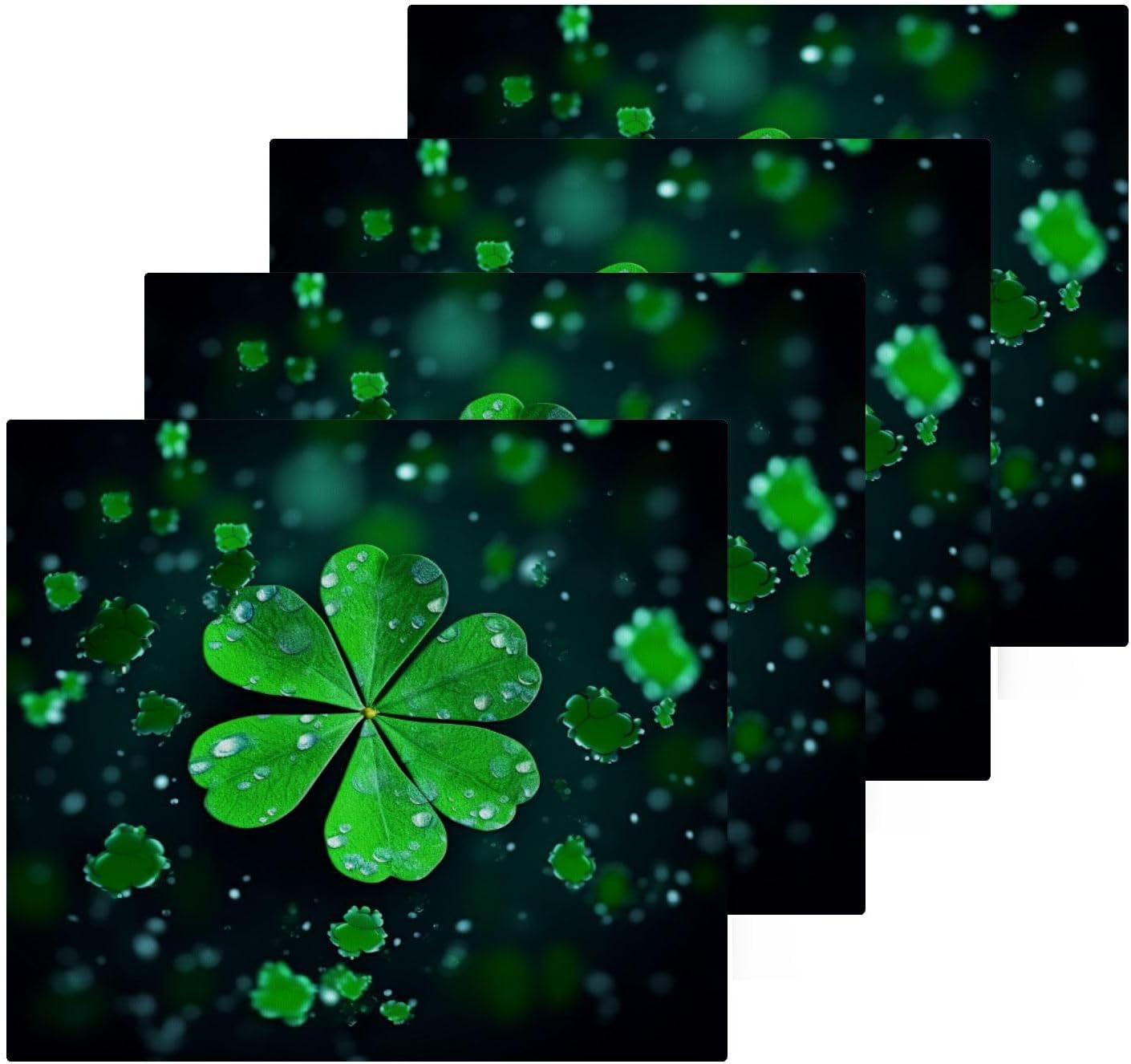 St Patricks Day Clover Washcloth Soft Reusable 12x12 inch