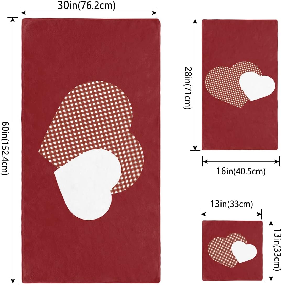Valentine Love Towel Set for Bathroom and Kitchen