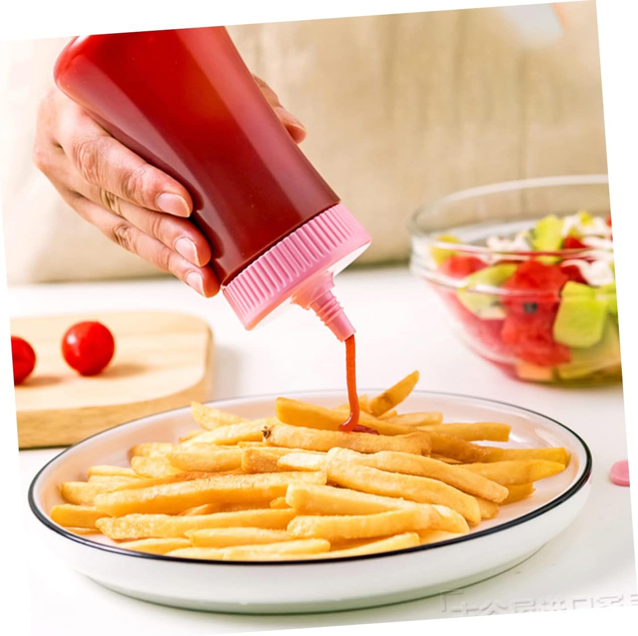 FUNOMOCYA Squeeze Condiment Bottles for Ketchup Mustard Sauce Salad Dressing Dipping