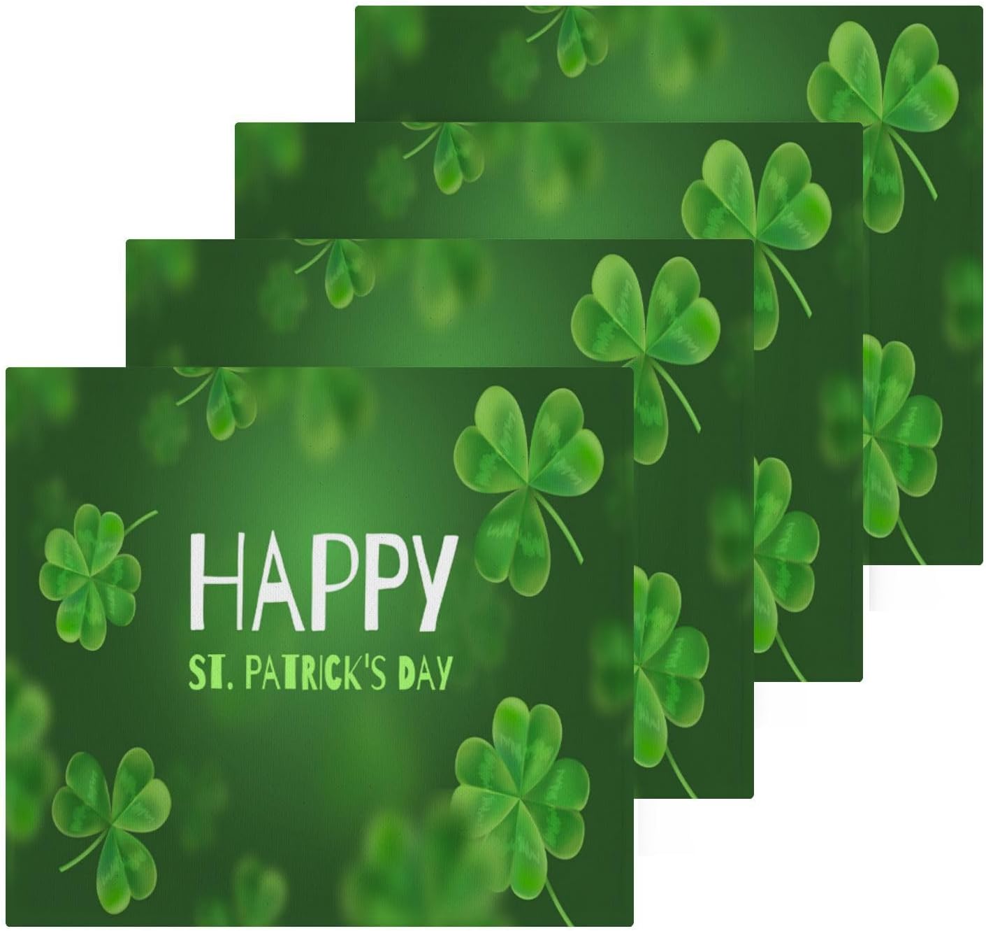 St Patricks Day Clover Washcloth Set Soft Absorbent Baby Towels