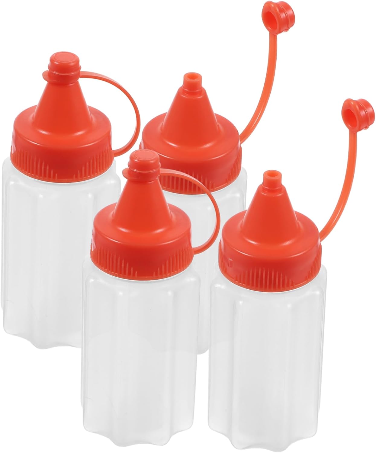 Luxshiny 4-Piece Reusable Squeeze Bottles for Condiments Kitchen Gadget