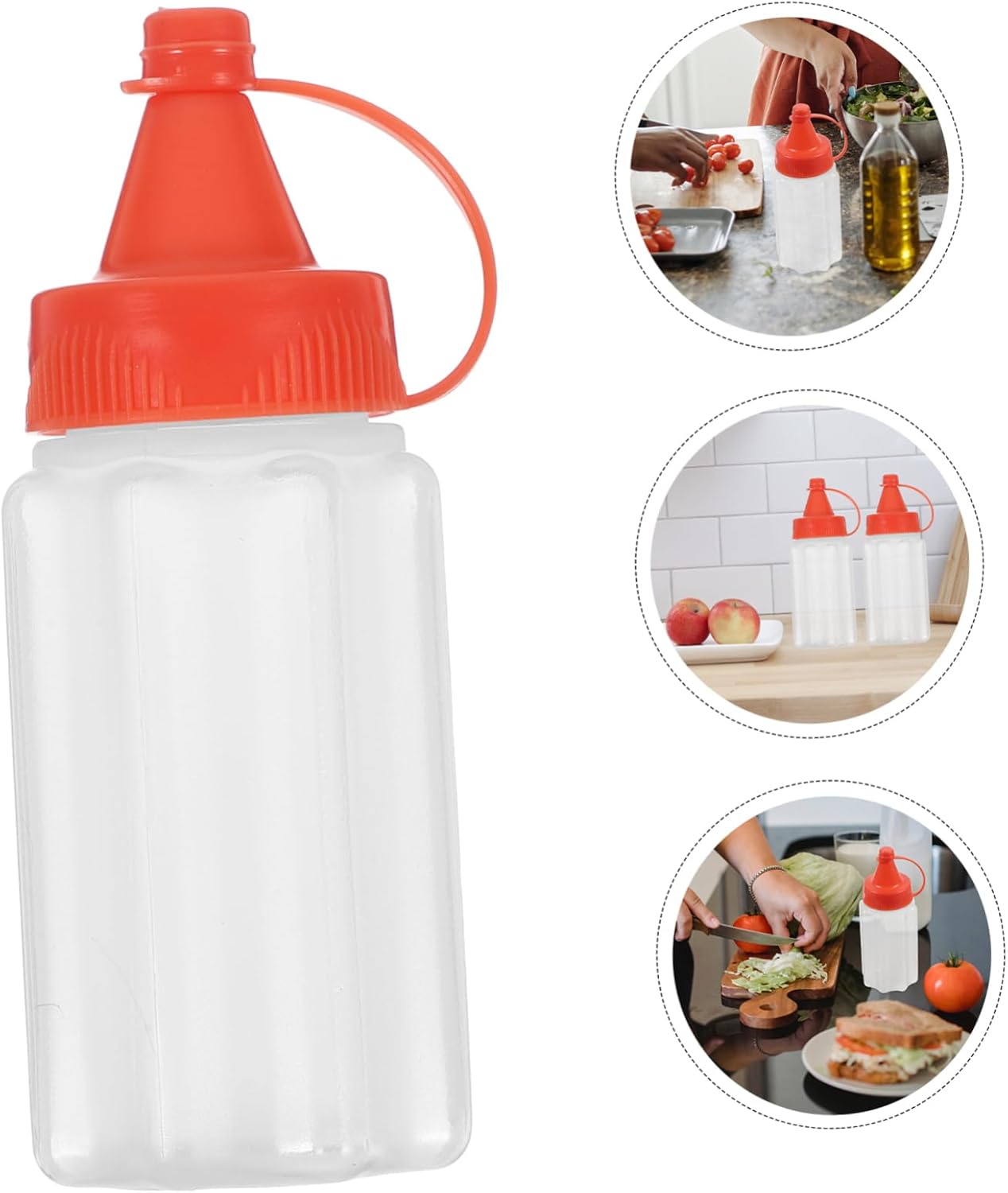 PRETYZOOM Reusable Condiment Squeeze Bottles for Ketchup Honey BBQ Sauce