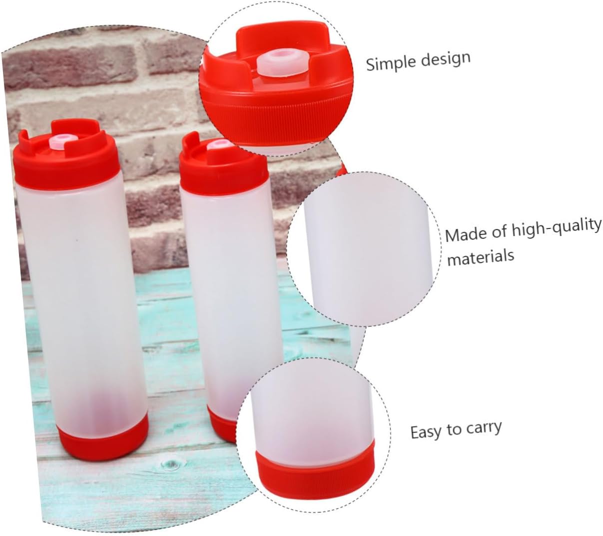 Dual Head Squeeze Bottles for Ketchup Mustard Salad Dressings