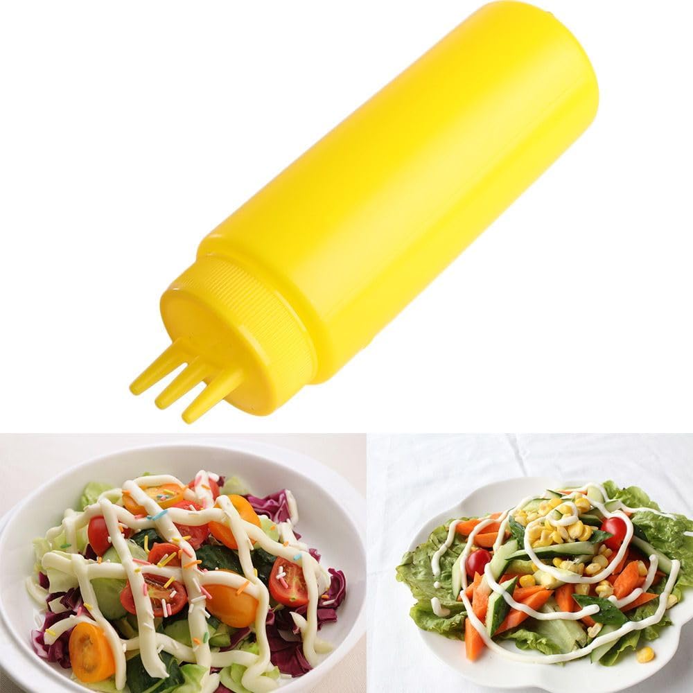 3 Holes Condiment Squeeze Bottles Durable Leak-Proof Design