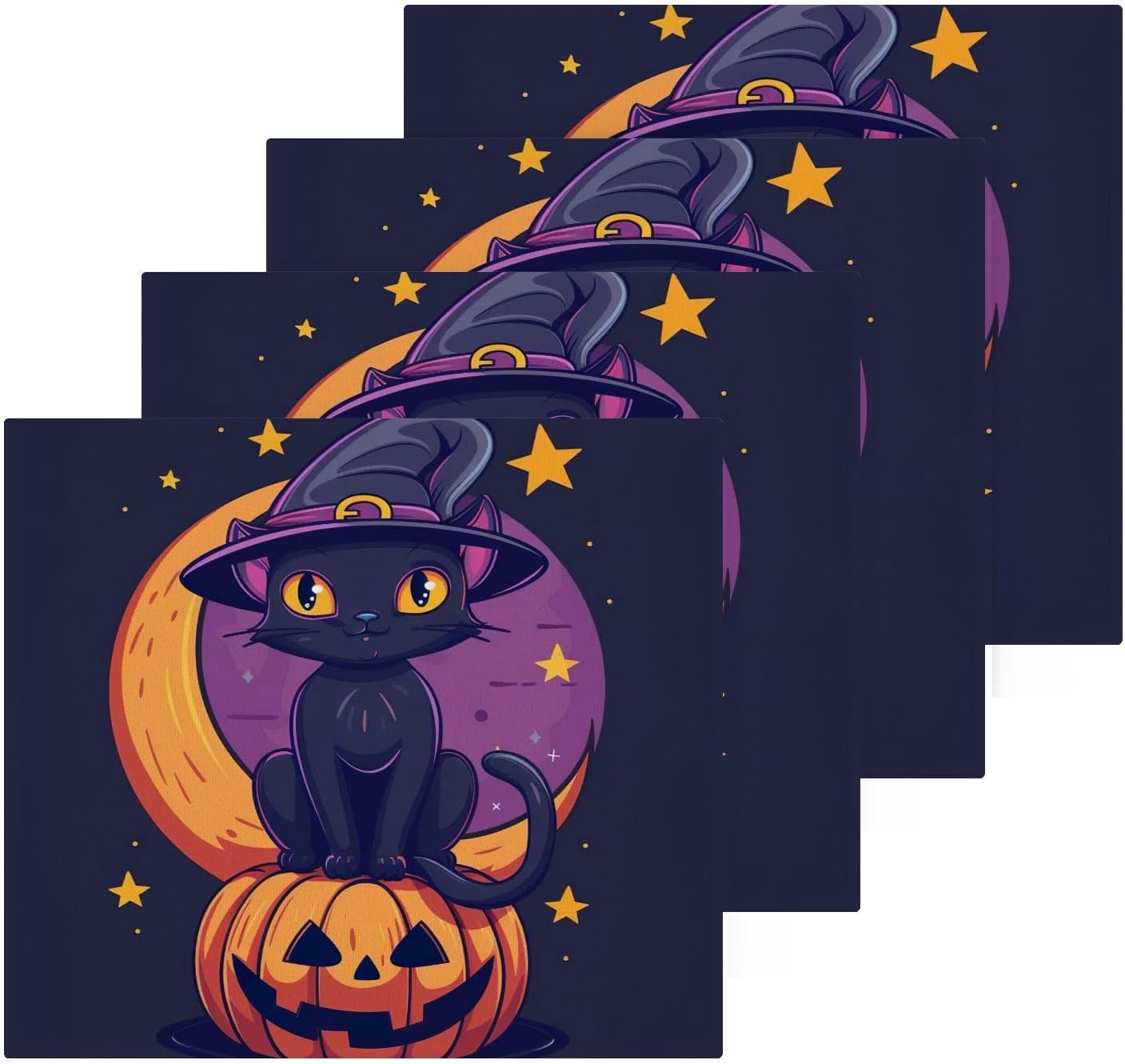 Halloween CAT Washcloth Set Spooky Soft Reusable for Kids Babies