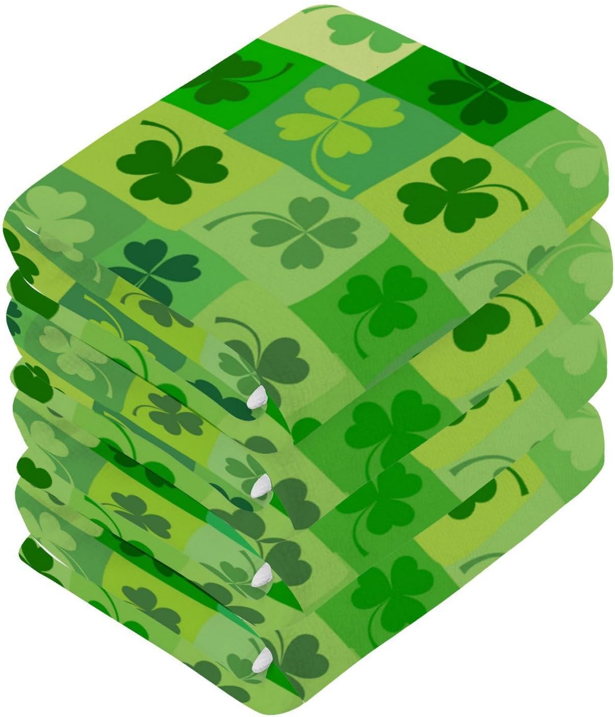 Yettasbin St Patricks Day Clover Washcloths Set