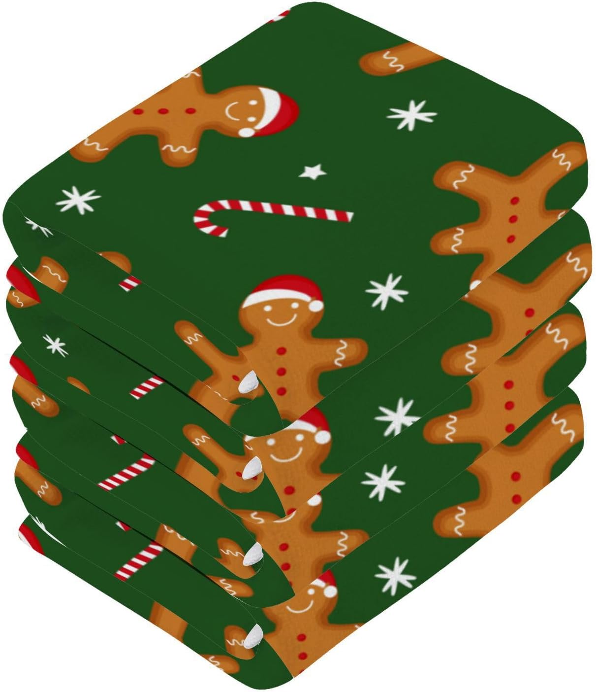 Christmas gingerbread man washcloth 2-pack