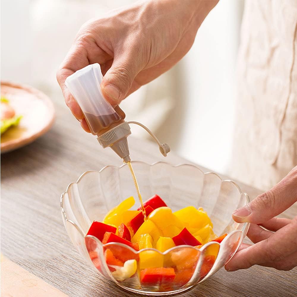 12-Piece Set of Mini Plastic Sauce Squeeze Bottles