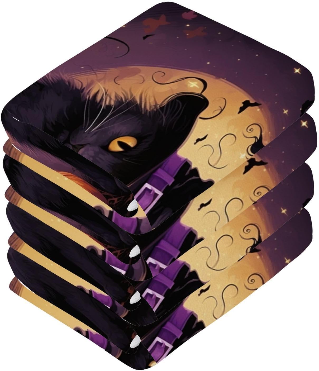 Halloween Cat Washcloths 2 Pack