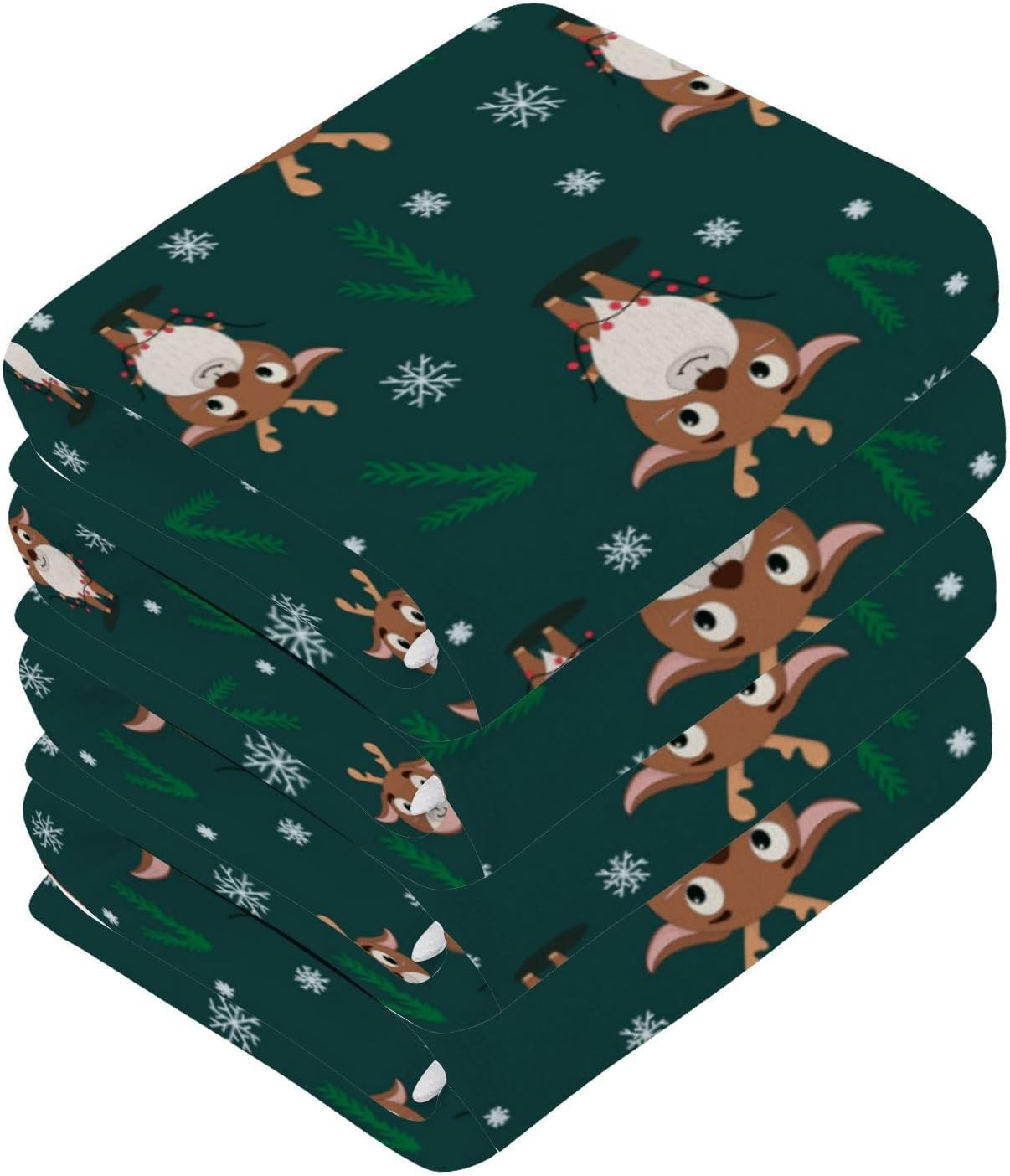 HOLIDAY REINDEER WAVY Washcloths