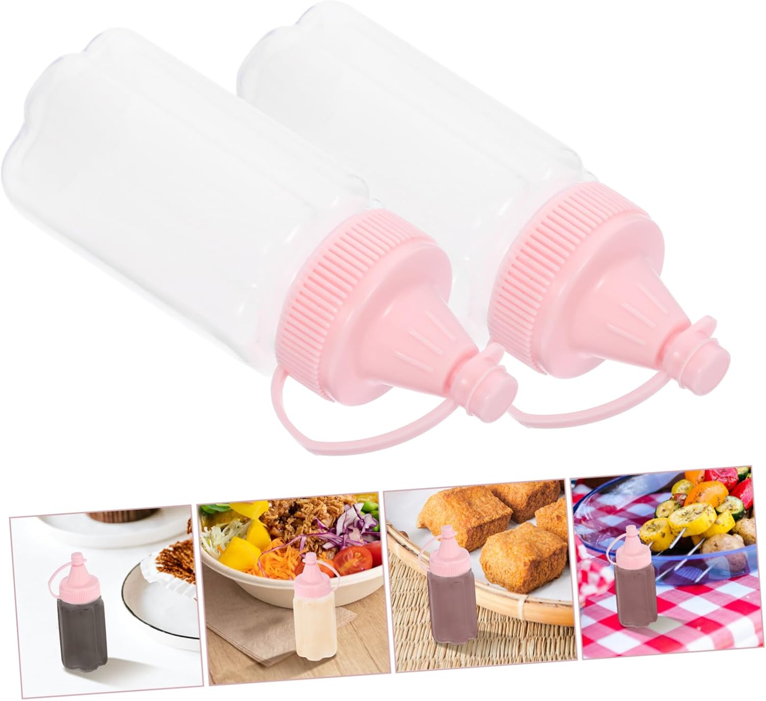 4PCS 60ml Squeeze Bottles for Condiments