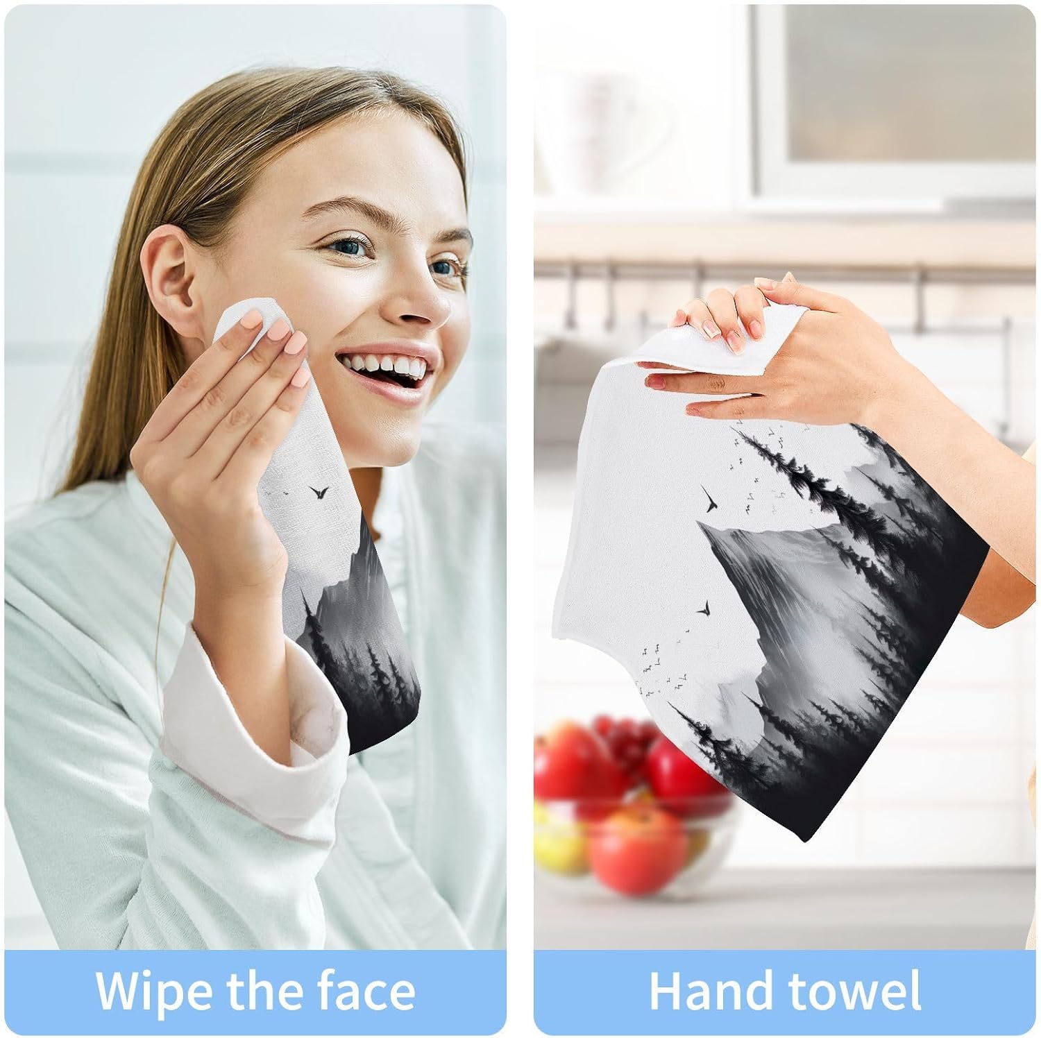 Nature Mountain Washcloth Set Soft Reusable and Effective for Daily Use