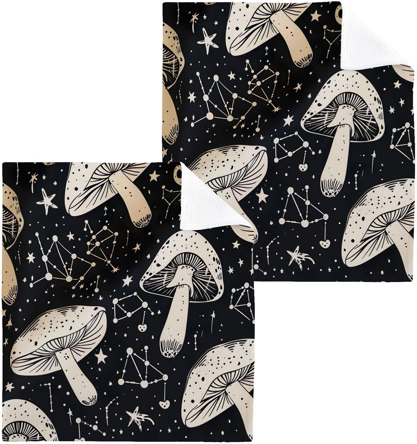 Mushroom Washcloths 2 Pack Soft Absorbent Towels