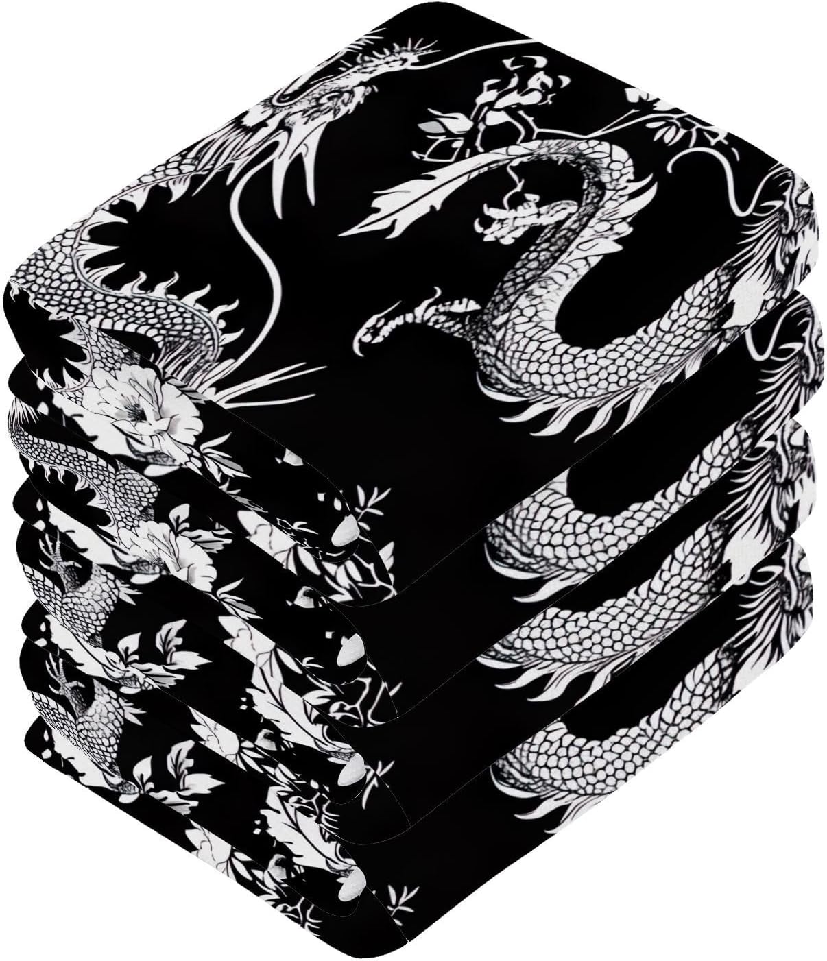 Elegant Chinese Dragon Washcloth Set for Babies