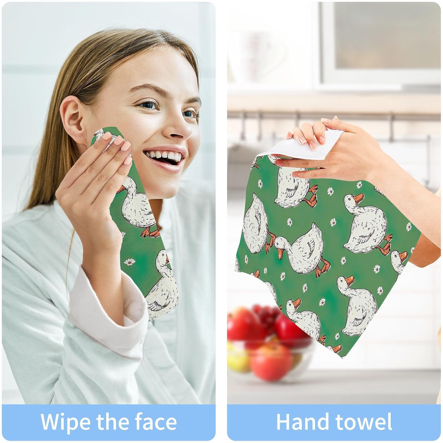 Cartoon Duck Washcloths 2 Pack Soft Absorbent