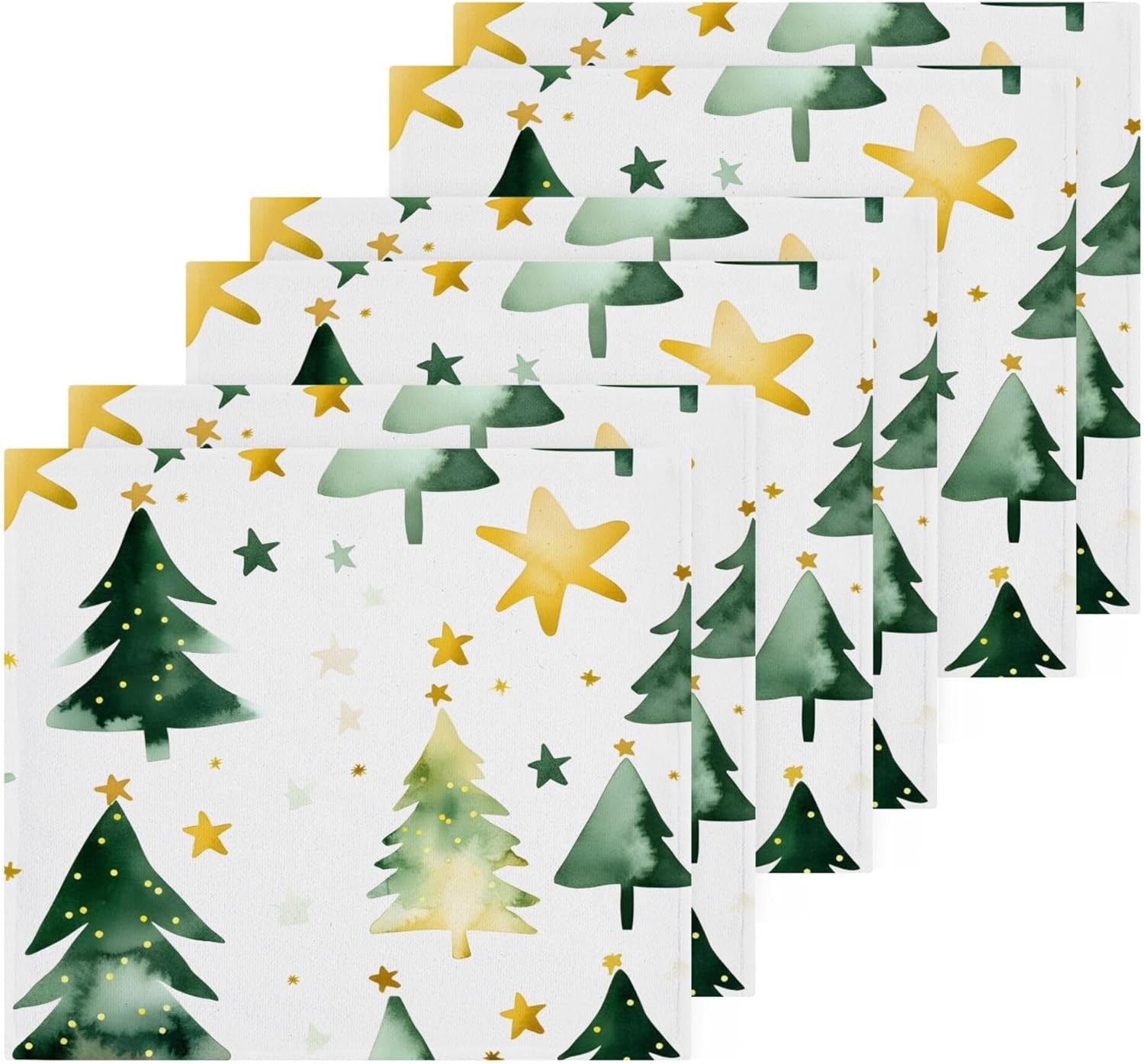 Xigua Christmas Tree Washcloth Set for Bathroom Use