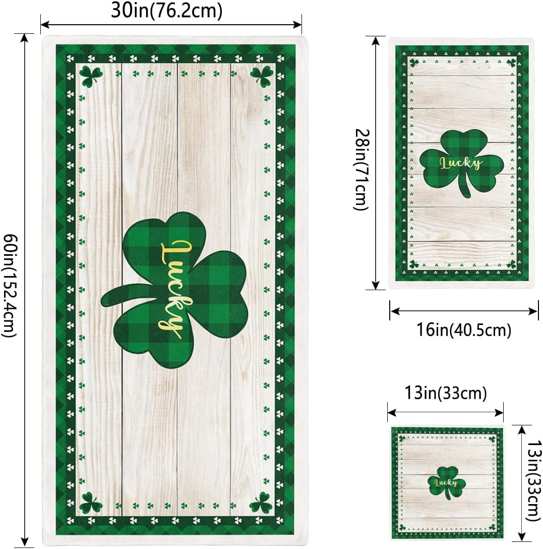 ZOE GARDEN Buffalo Plaid Check Shamrock Bath Towels Set