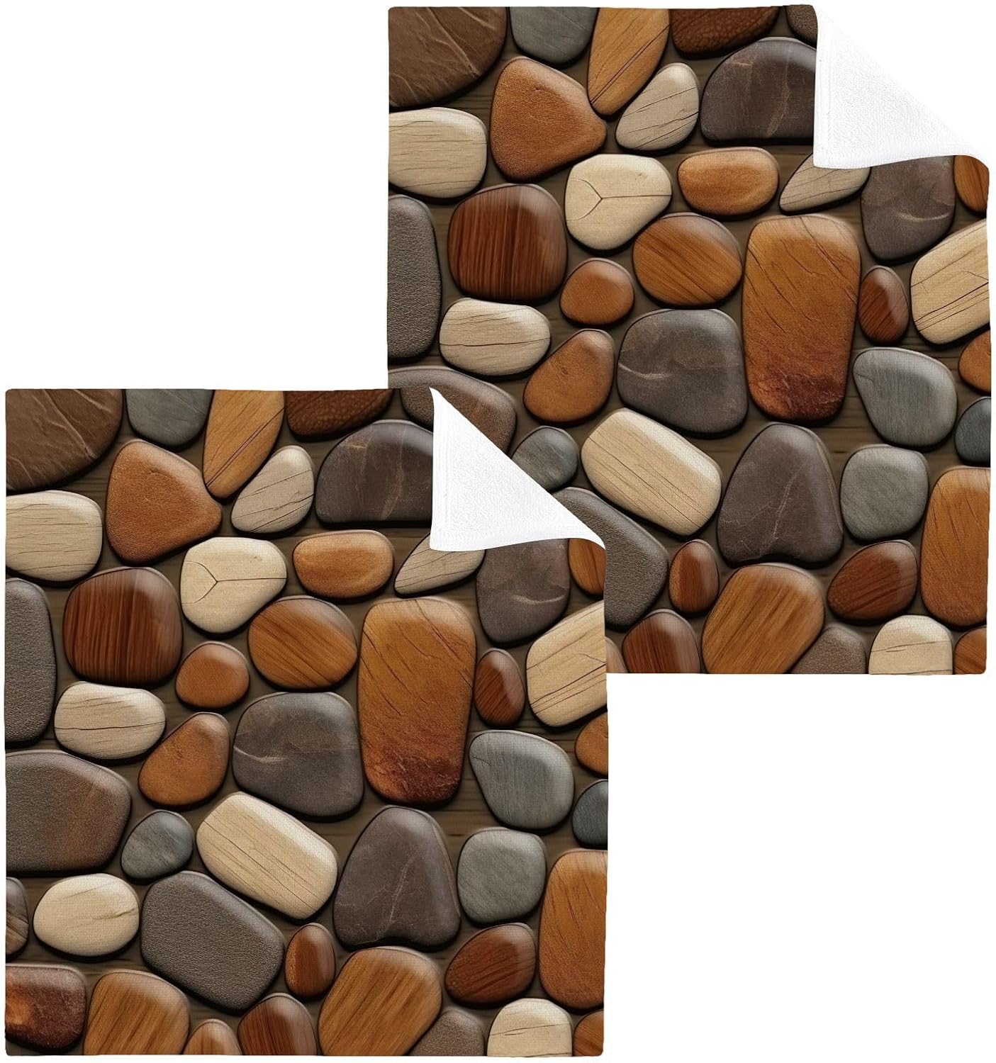YETTASBIN Stone Texture Washcloths 2 Pack 1