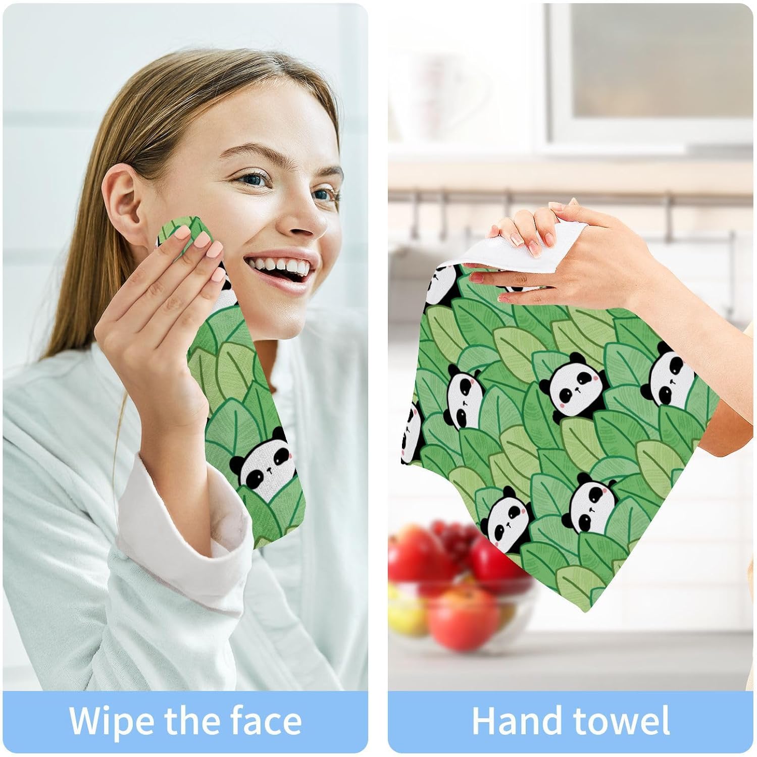 cartoon panda washcloths 2 pack
