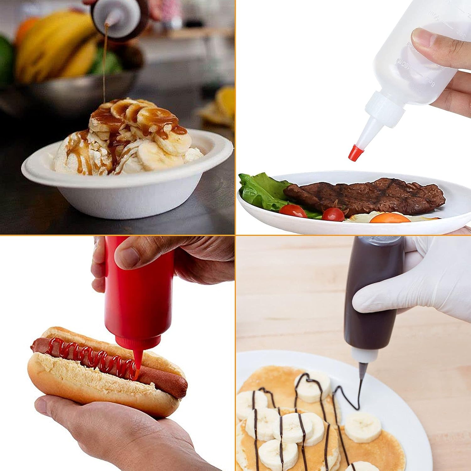 Condiment Squeeze Bottles Set