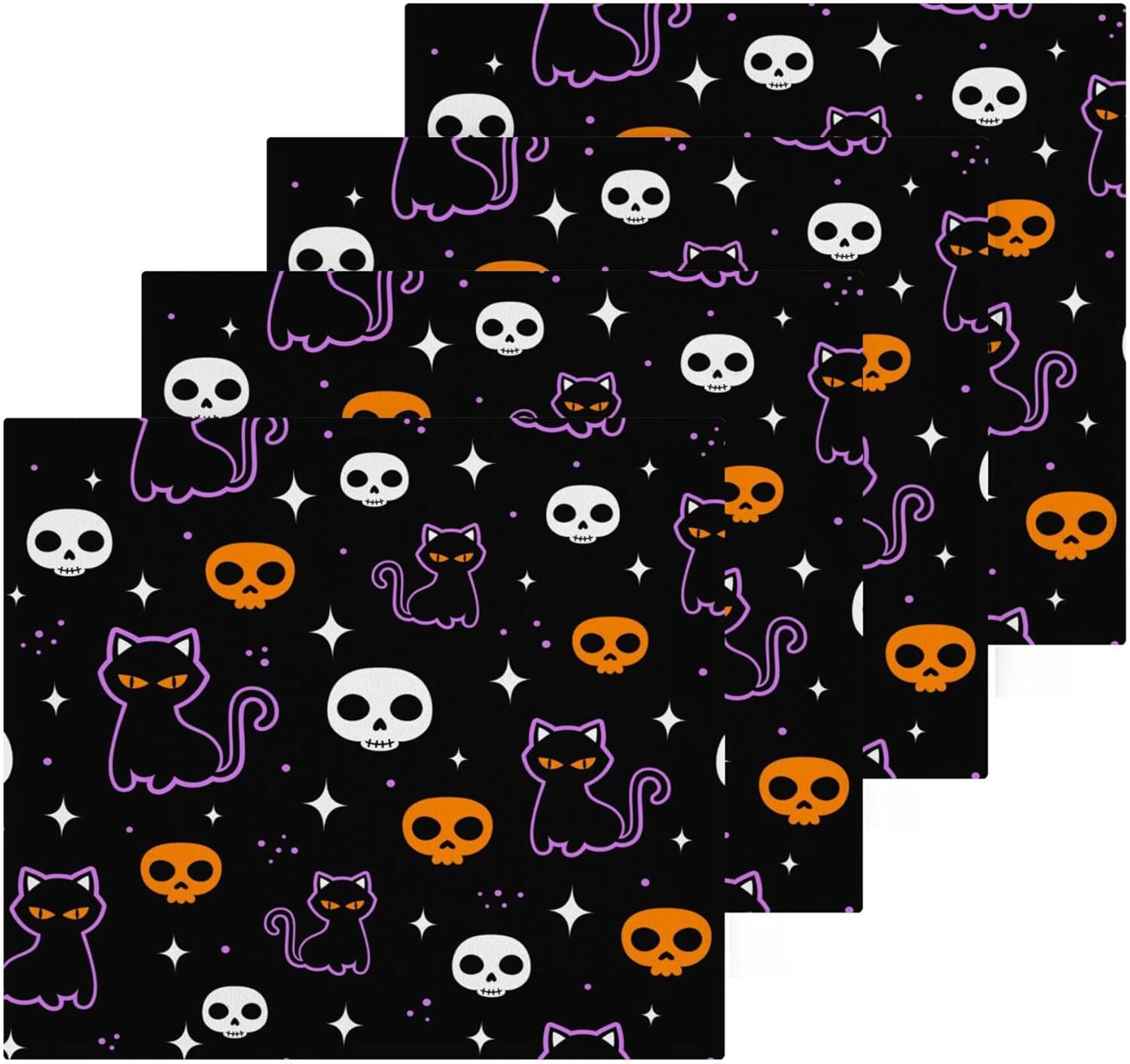 Xigua Halloween Cat Washcloth Set for Trick or Treating Kids