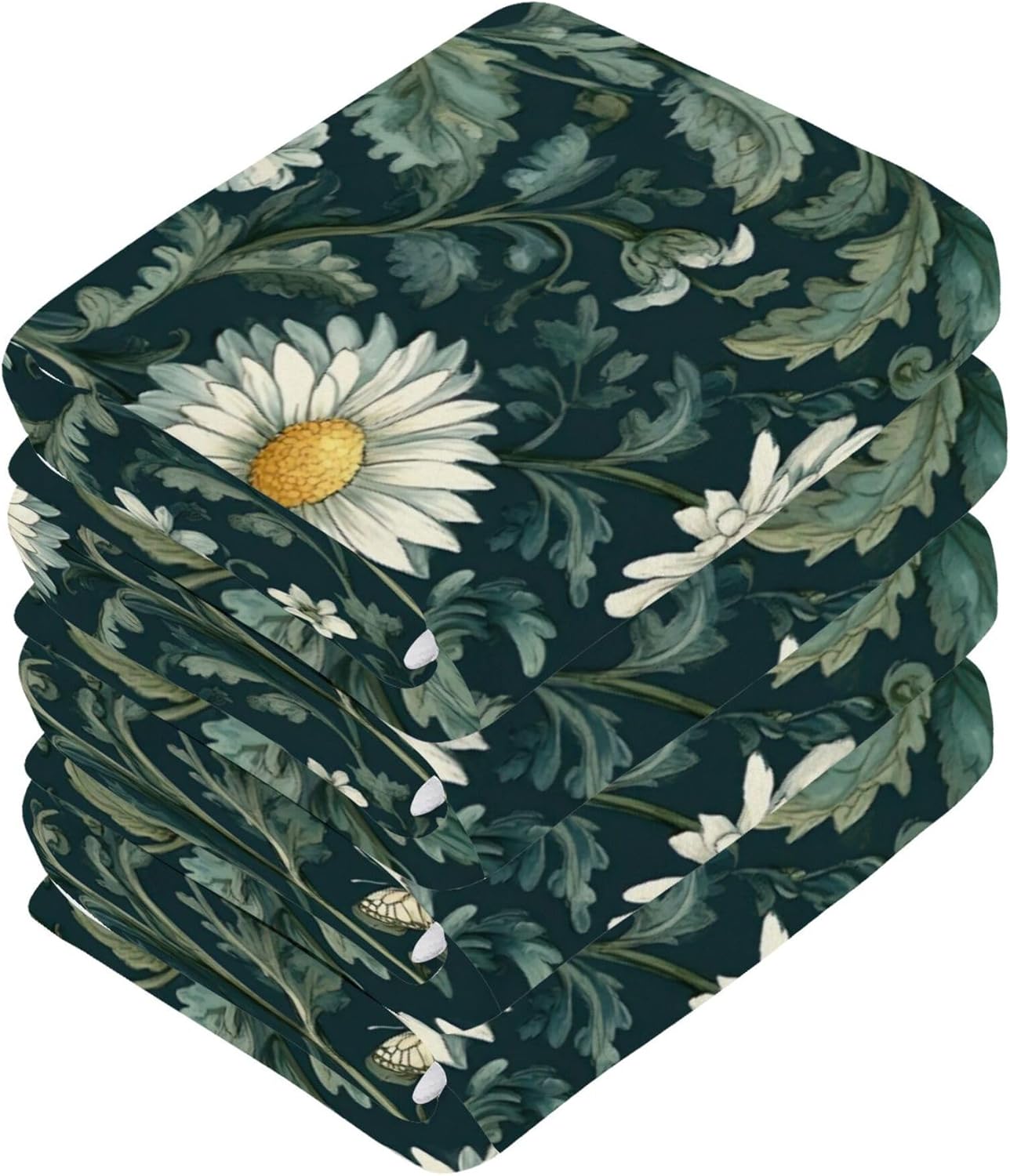 Xigua Daisies and Chrysanthemums Washcloths Set of 2