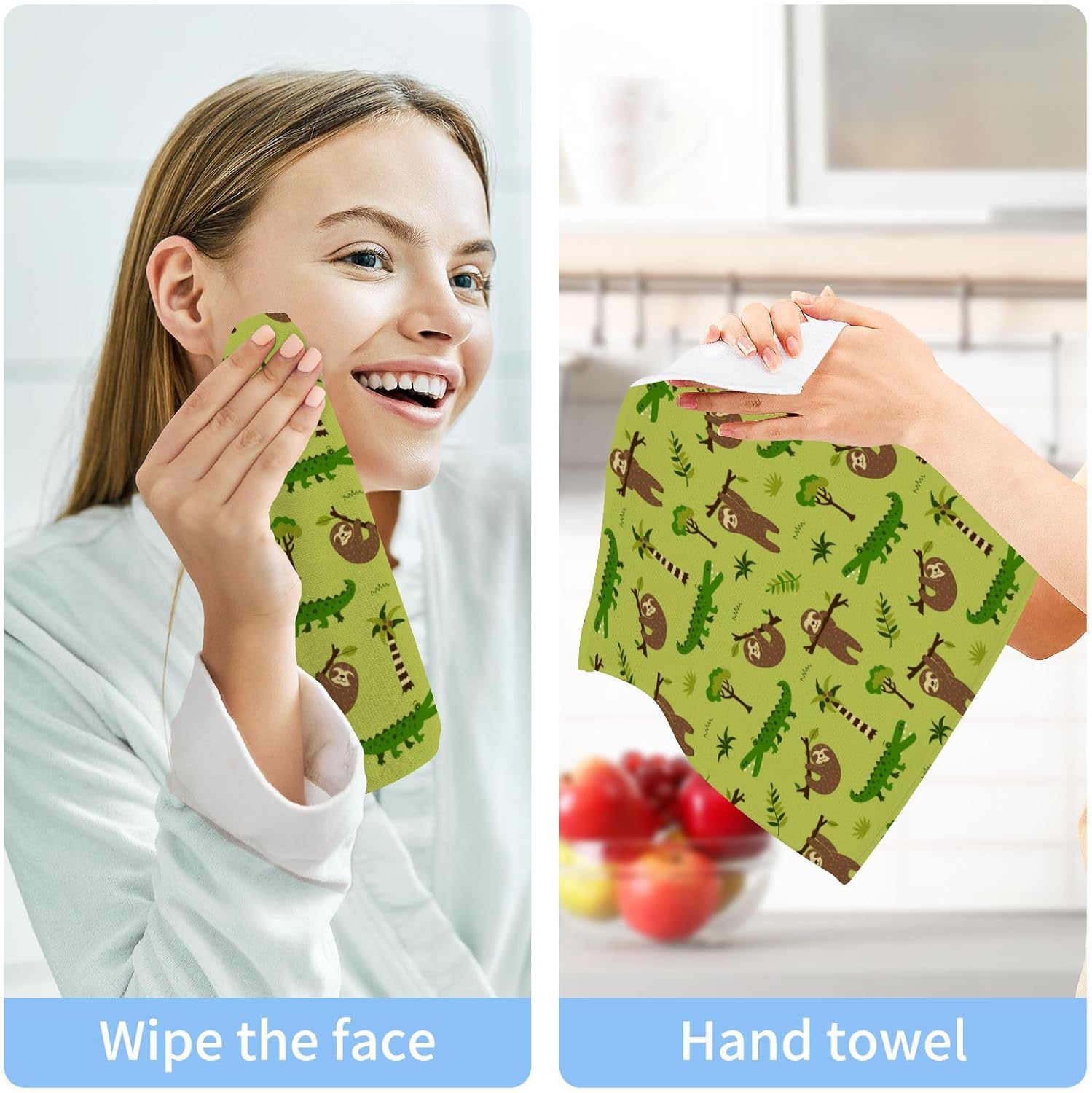 Perfectly Plush Sloth Washcloths 2-Pack