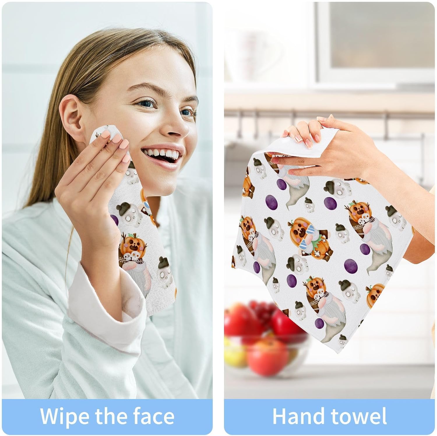 Yettasbin Halloween Gnome Washcloths 2 Pack