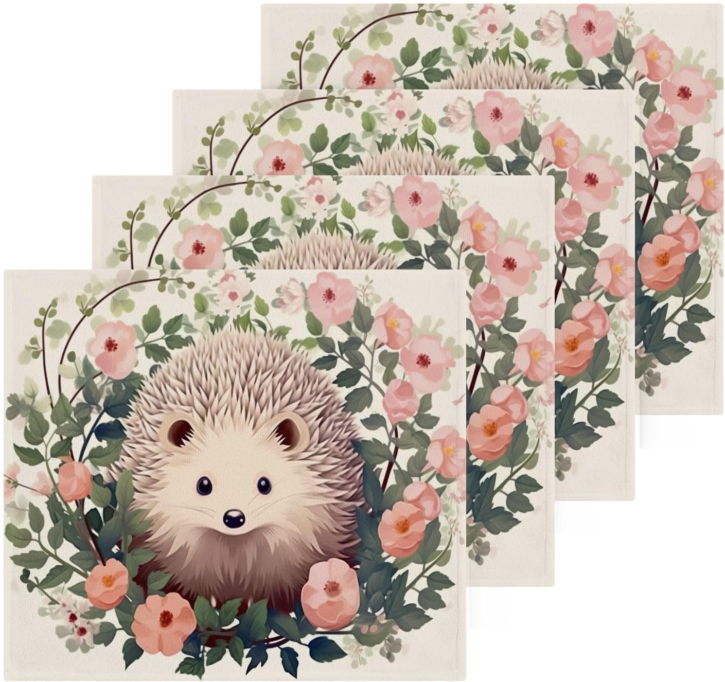 Hedgehog Washcloth for Babies Soft Absorbent Reusable Fingertip Towels