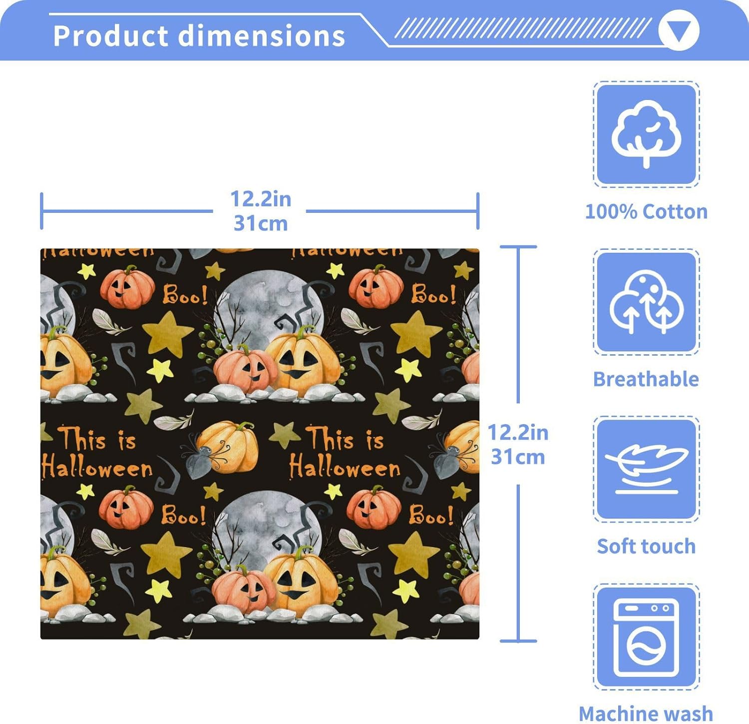 Halloween pumpkin washcloths Perfect Bath Gym Essentials