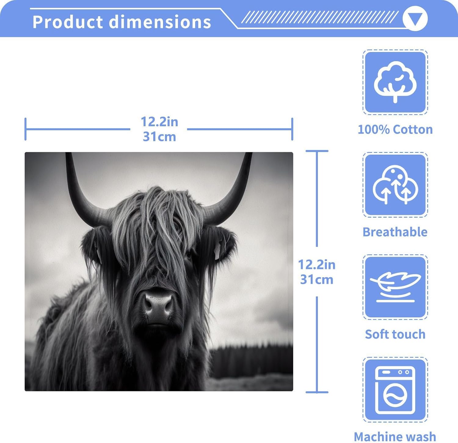 Highland Cow Washcloth 2-Pack