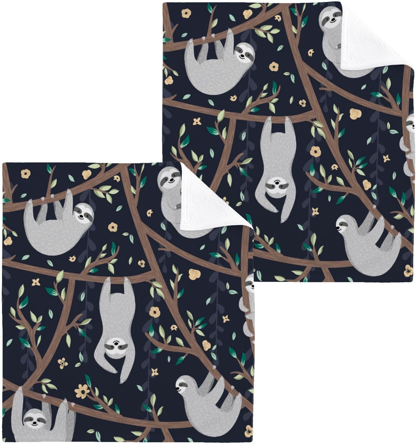 Cute Sloth Washcloth Set Soft Absorbent Baby Towels