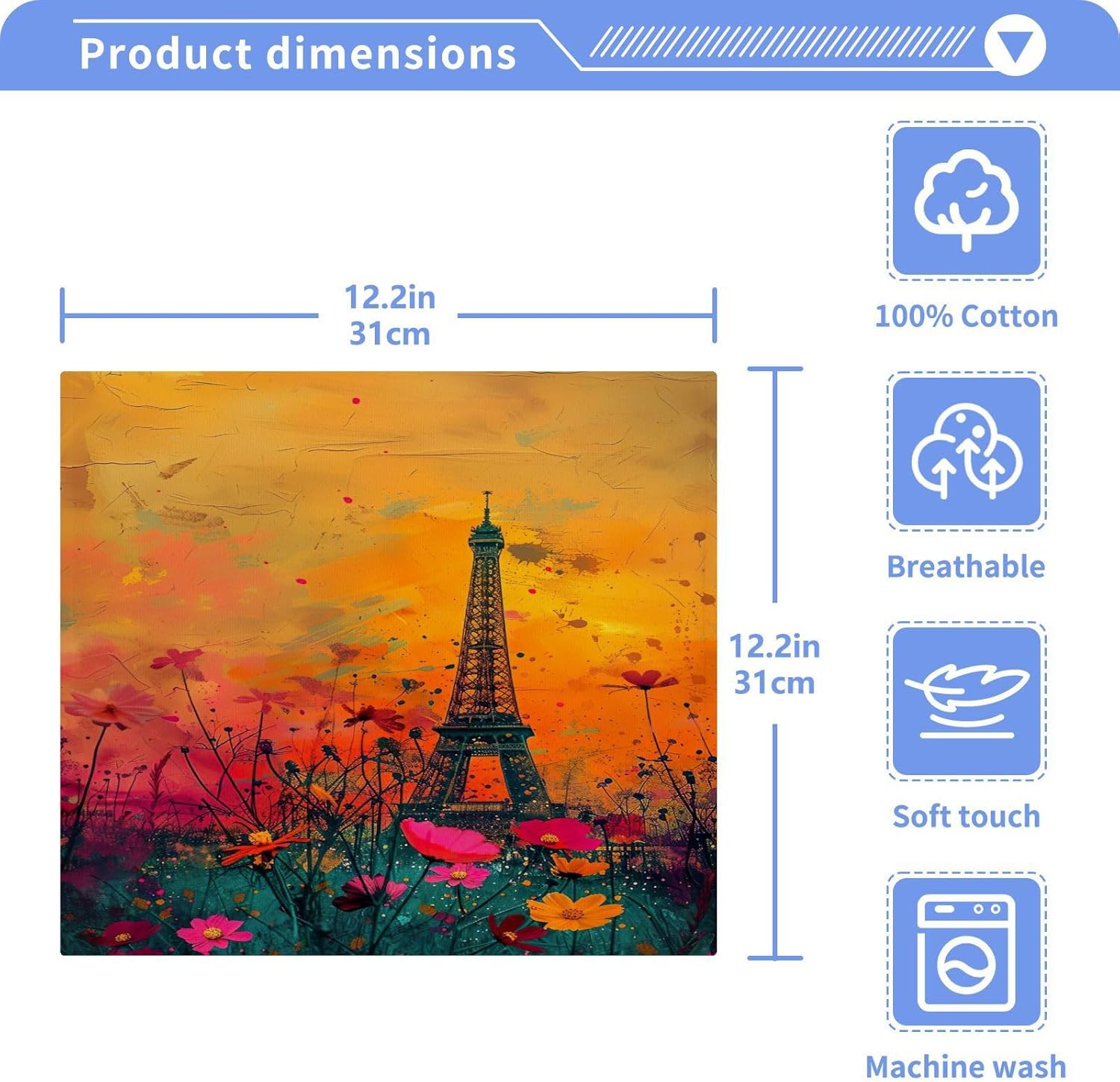 Eiffel Tower Soft Washcloth Set