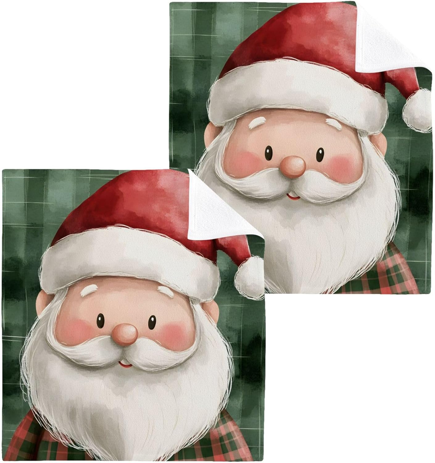 Xigua Santa Claus Washcloth Set 2-12 x 12