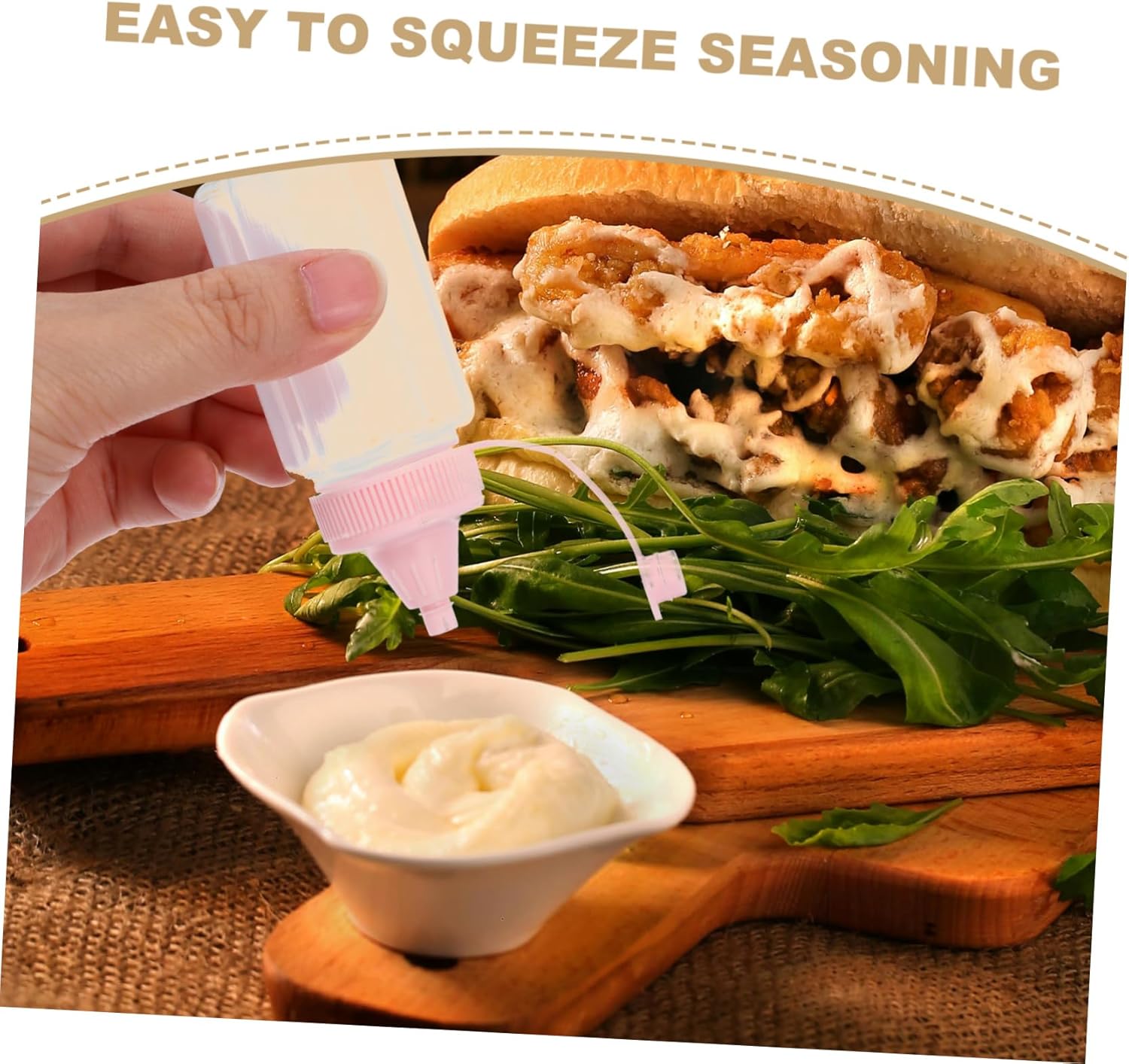 Luxshiny 4-Piece Squeeze Bottles for Honey Condiments Reusable Salad Dressing Containers