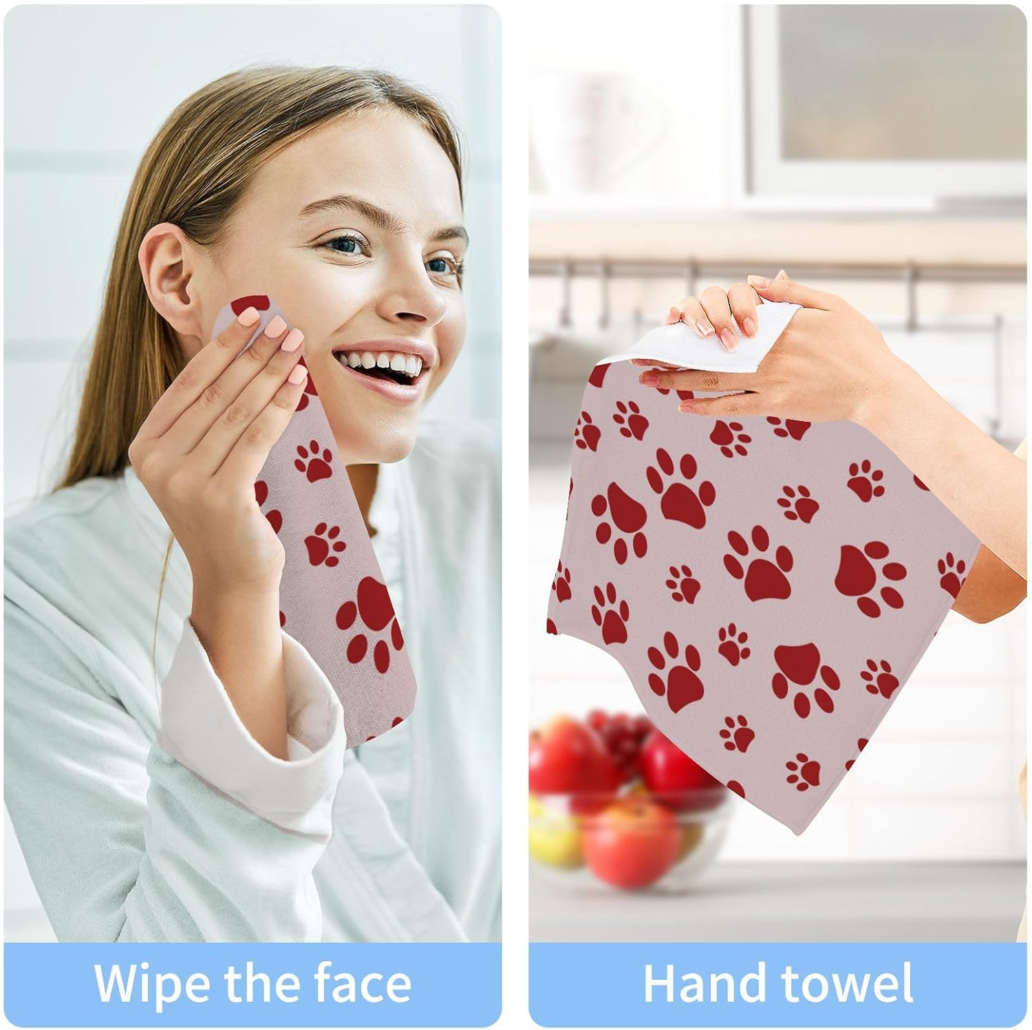 Fiber-Soft Dog Paw Washcloth Set