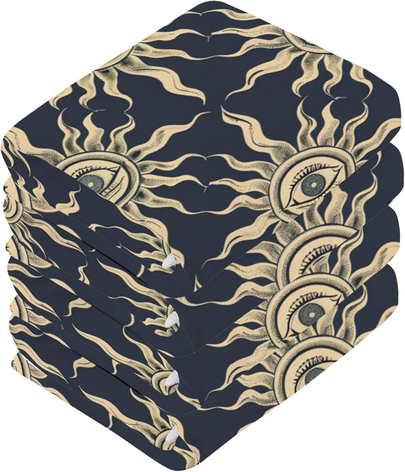 Xigua Suns and Eyes Washcloths Set of 2-12 X 12 Inch