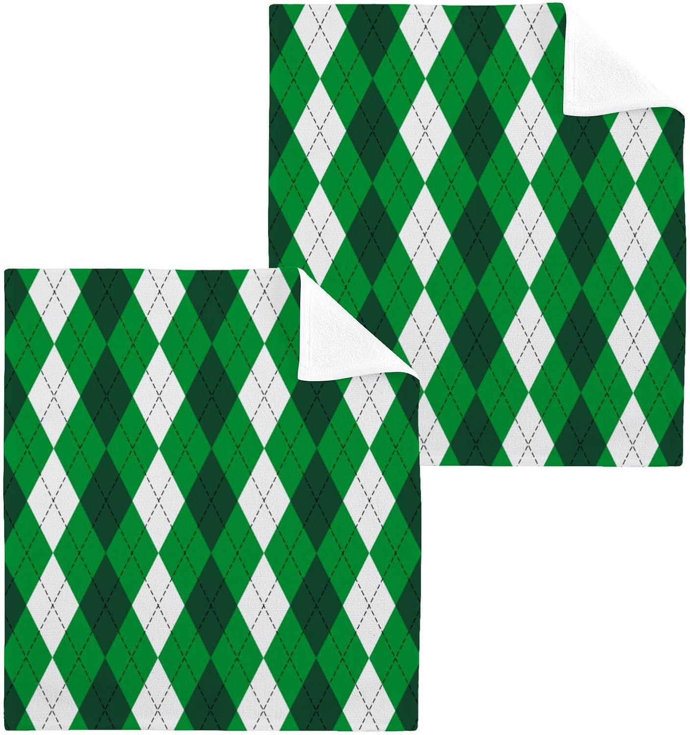 St Patricks Plaid Washcloth Set Soft PAK 2-Pack